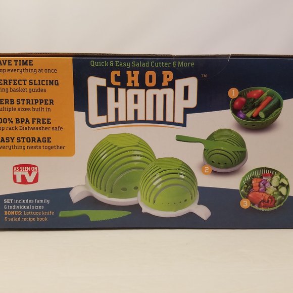Chop Champ Quick & Easy Salad Cutter & More Includes Knife AS SEEN ON TV!🆕 - Picture 5 of 6